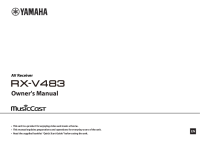 Yamaha RX-V483 - Owners manual 